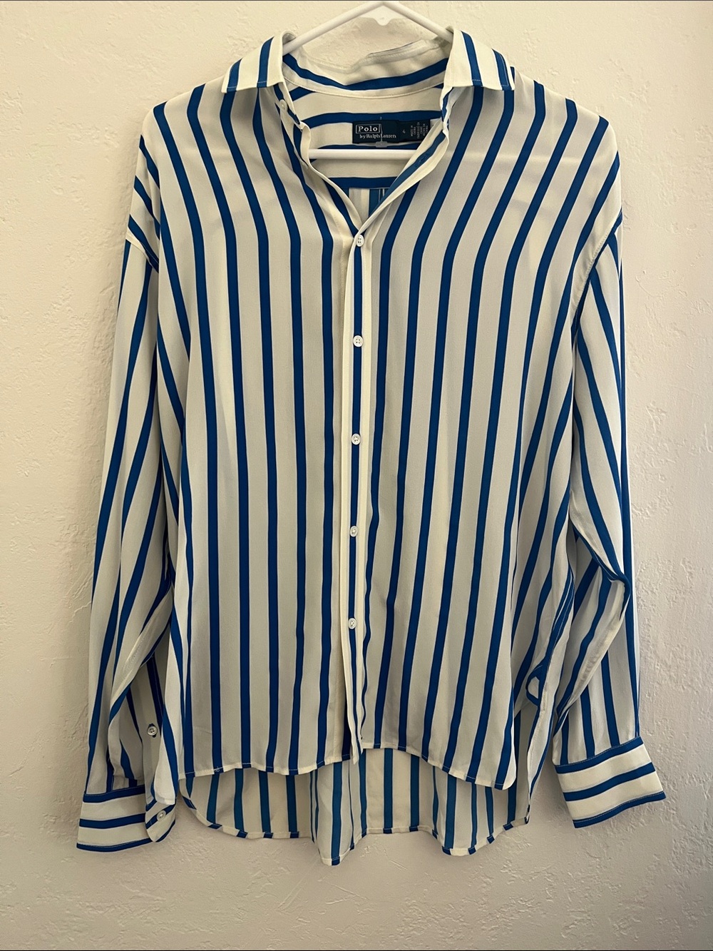 Polo by Ralph Lauren Silk Striped Top Blouse Size 4